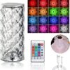 Crystal Diamond Lamp 16 Colors Changing with Remote Control USB Rechargeable